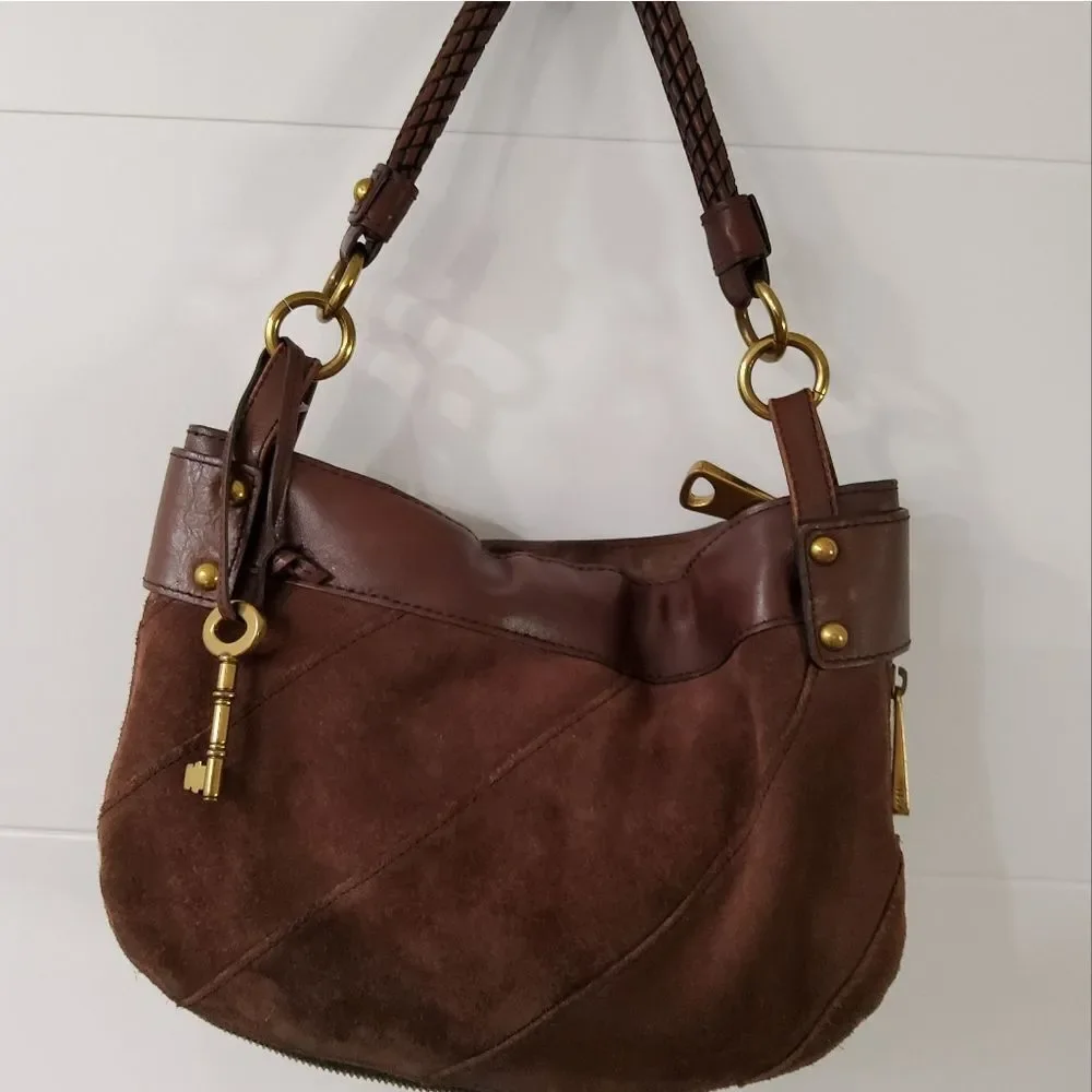 Fossil Fifty Four Whitney Suede Hobo Bag